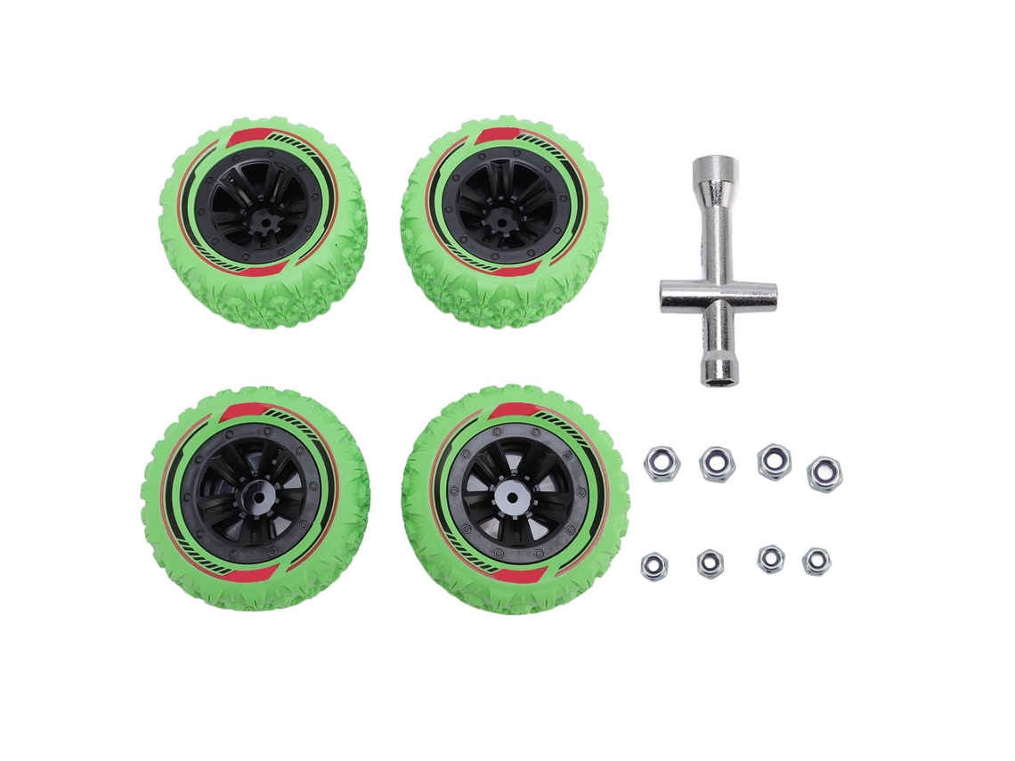 Kit de 4 neumáticos para coche RC con ruedas M3 M4 Universal para Crawler 1/14 1/16 Verde