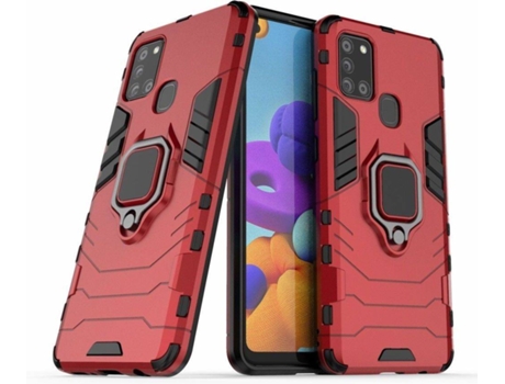 Carcasa Samsung Galaxy A21s HFS-HOUSE Kickstand Rojo