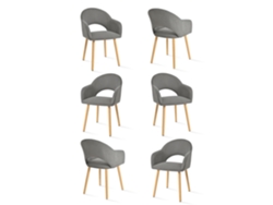 Sillas De Comedor Goeurvant 1316(pack De 6, Gris, Pana)