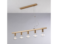 Fabian - Colgante De Hierro Lacado Negro Y Dorado 5 Luces L.101 X 5 - Bl293-5-or
