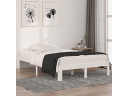 Estructura De Cama Doble Pequeña Sin Colchón Blanco 120x190 Cm