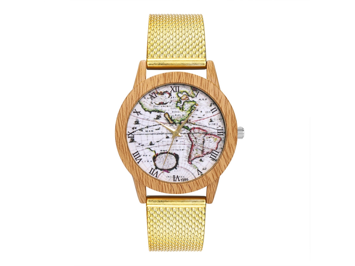 Reloj De Pulsera Unisex Sencillo De Silicona Con Movimiento De Cuarzo (dorado)