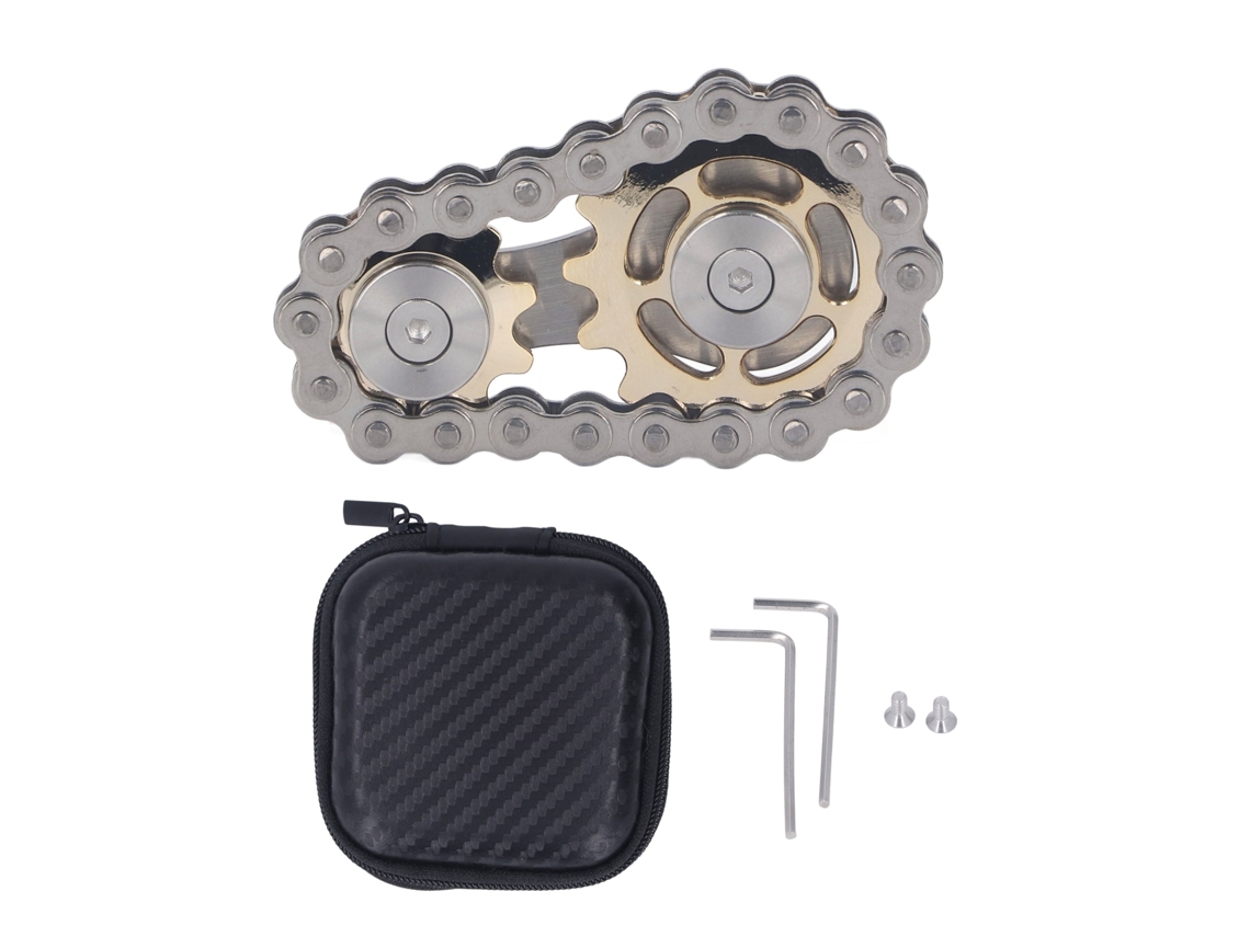 Ats-juguete De Relajación Cadena De Bicicleta De Metal Con Piñones, Juguete Sensorial Para Aliviar El Estrés Y Mantener La Concentración Oro Platsa