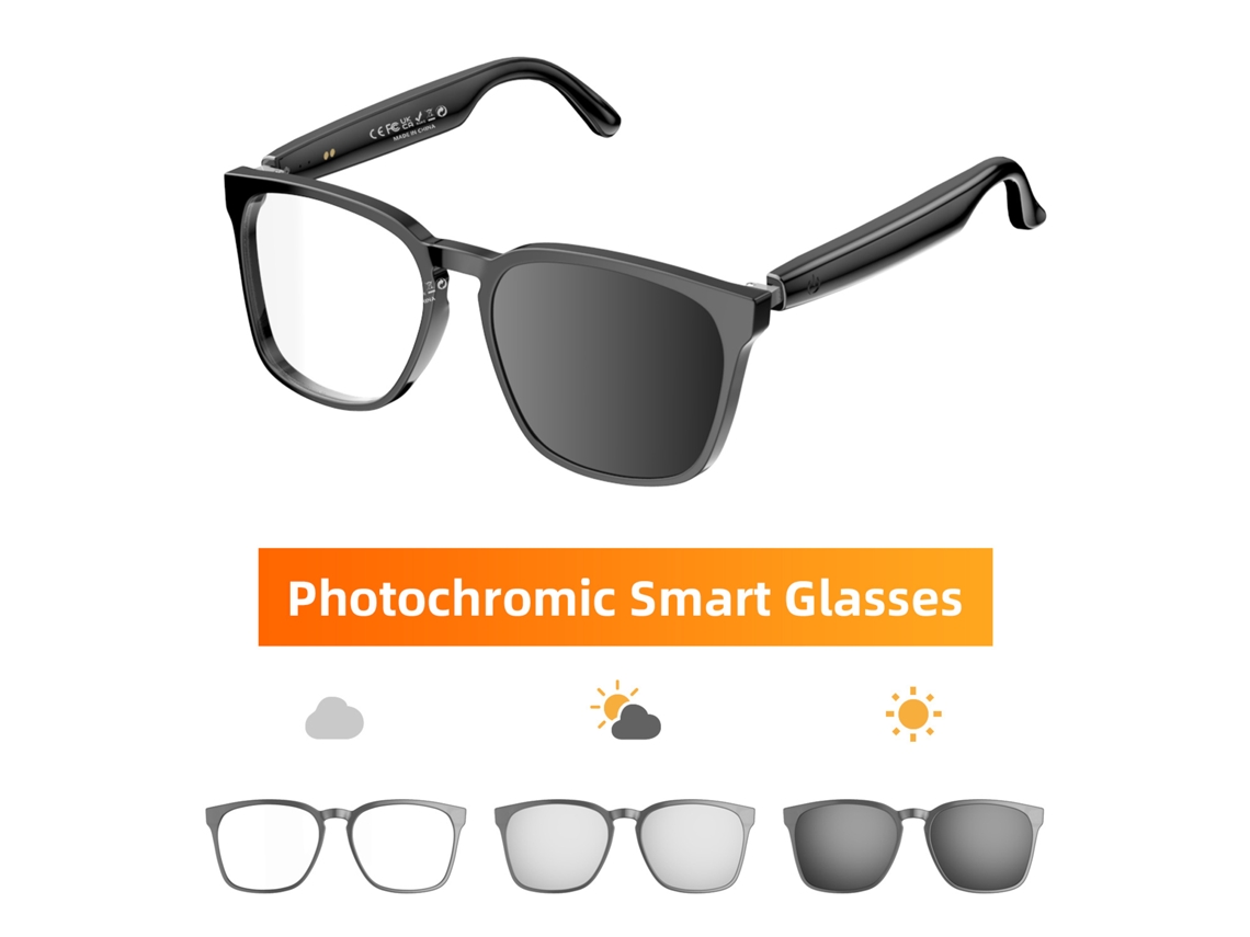 Gafas Inteligentes, Lentes Fotocromáticas, Asistente De Voz, Llamadas Bluetooth, Reproducción De Música Y Traducción. Color Negro. Czhhmart