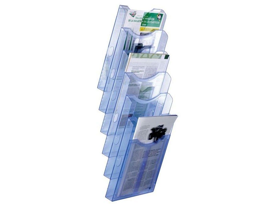 Expositor ARCHIVO 2000 Archiplay De pared Transparente Din A4 Azul Vertical 6 Compartimentos