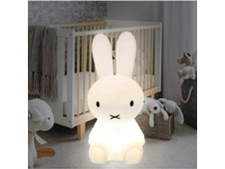Luz de noche Miffy, silicona, blanca, 28 cm, con mando a distancia, recargable
