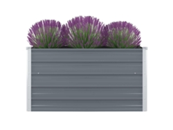 Macetero/Parterre Elevado para Jardín 100X100X45 cm Acero Galvanizado Gris