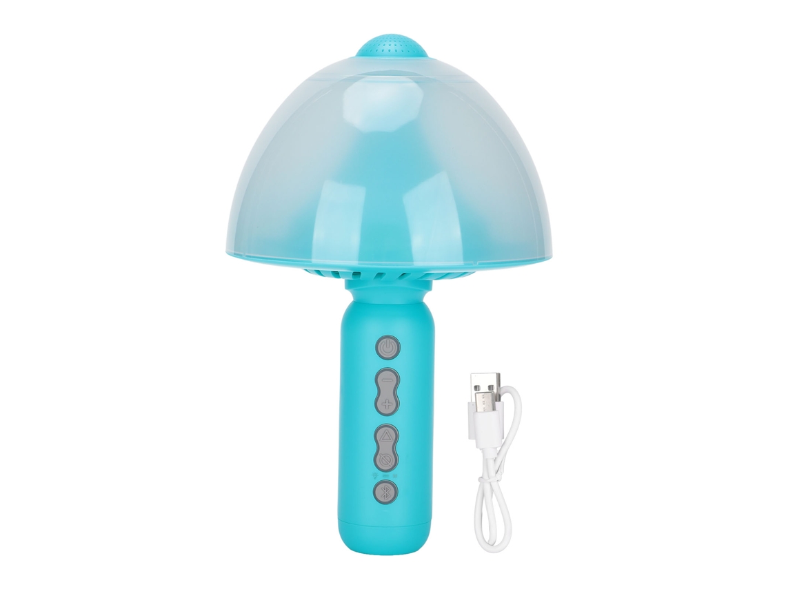 Micrófono De Karaoke Inalámbrico Bluetooth Con Luz Nocturna, Portátil Para Fiestas Y Ktv, Color Azul.