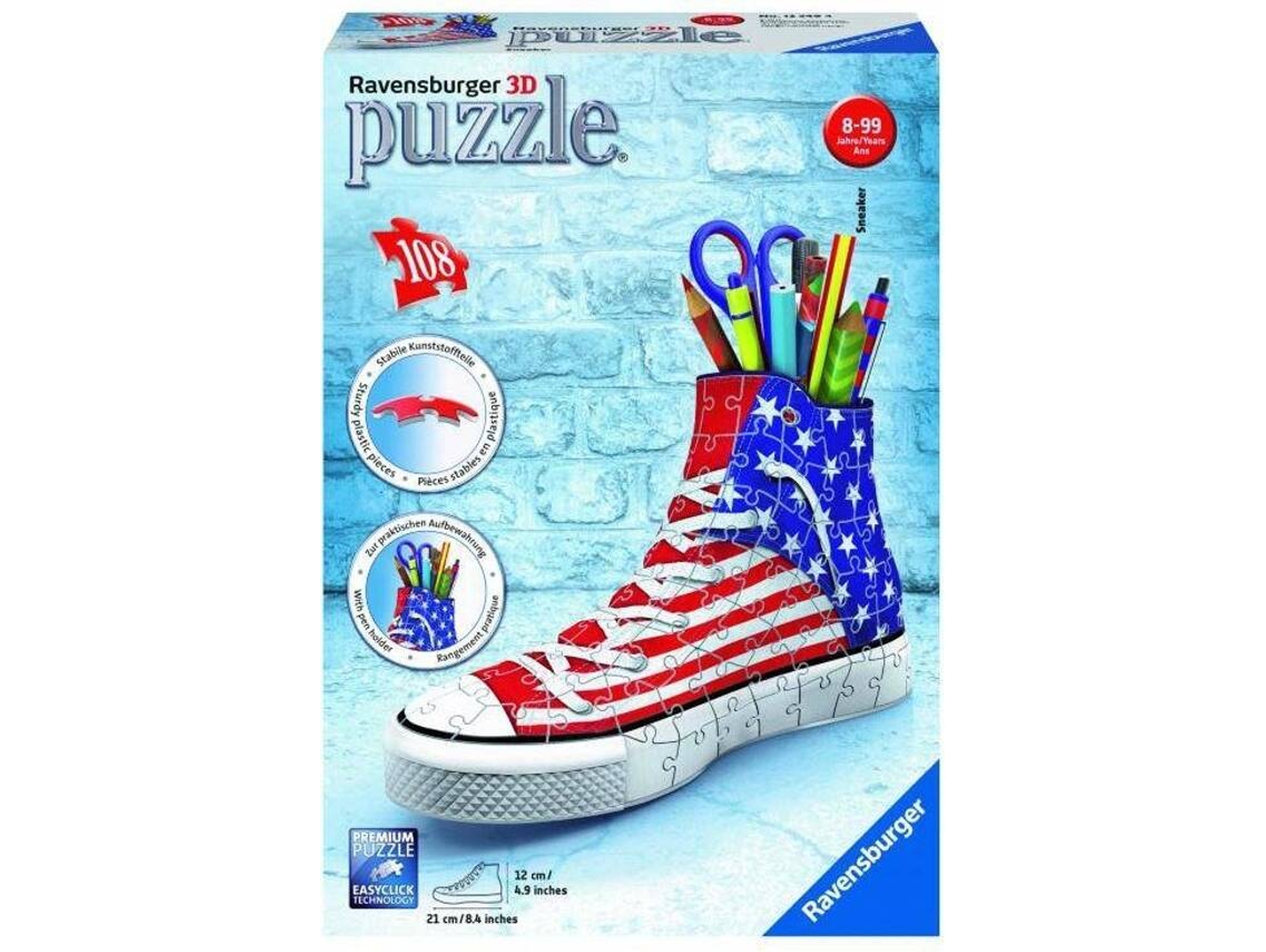 Puzzle 3D RAVENSBURGER Portalápices Sneaker Flag (Edad Mínima: 8 - 108 Piezas)