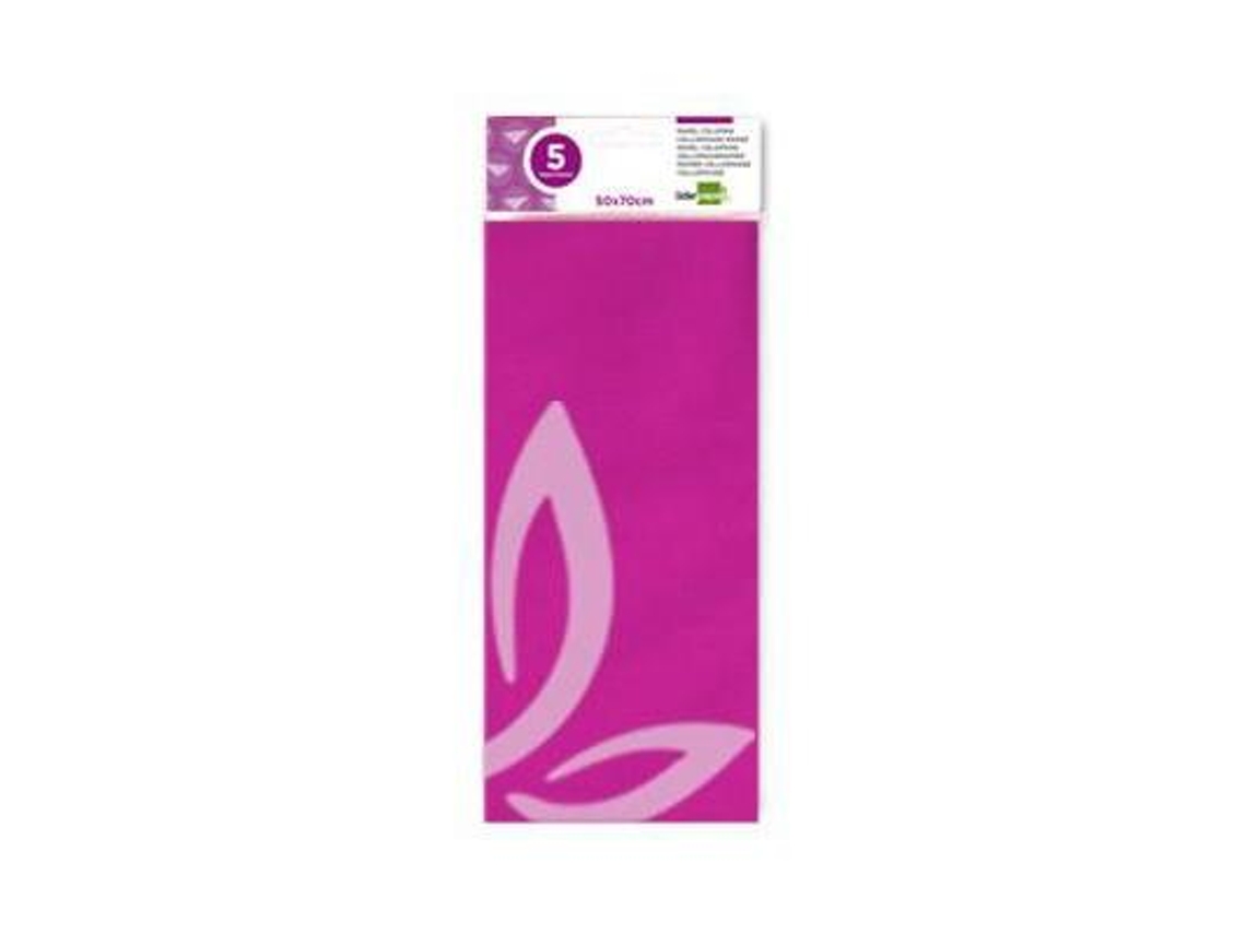 Papel Celofane Liderpapel 50X70 Cm 22G/M2 Bolsa de 5 Folhas Rosa