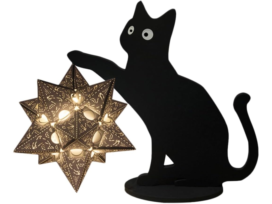 Lámpara LED creativa con forma de gato para decorar el dormitorio, segura y elegante, con conexión en U (Vayotoy)