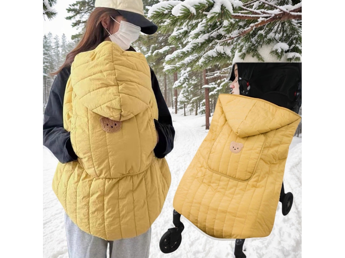 Manta para cochecito de bebé, funda protectora a prueba de viento para portabebés, manta cálida de invierno Cuich (amarilla)