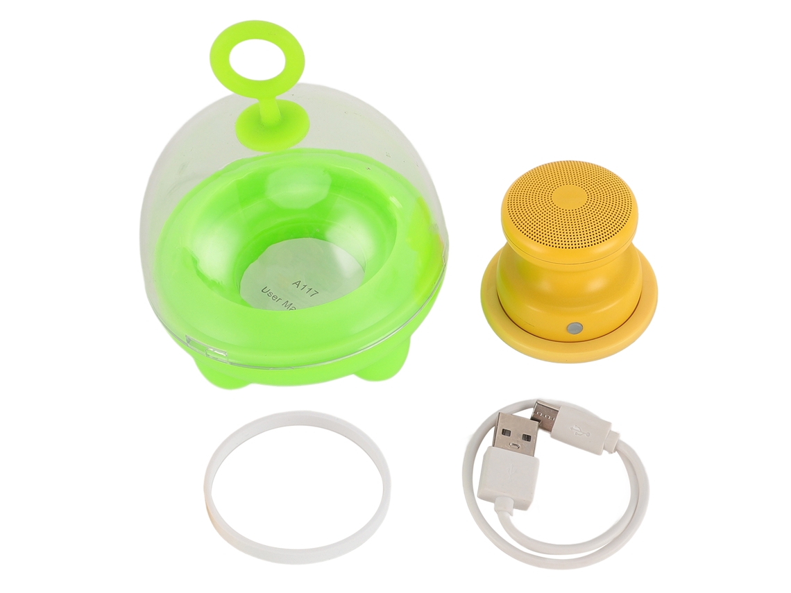 Mini Altavoz Portátil Con Base Magnética, Sonido Potente, Compacto, Resistente Al Agua, Ideal Para Acampar, Color Amarillo.