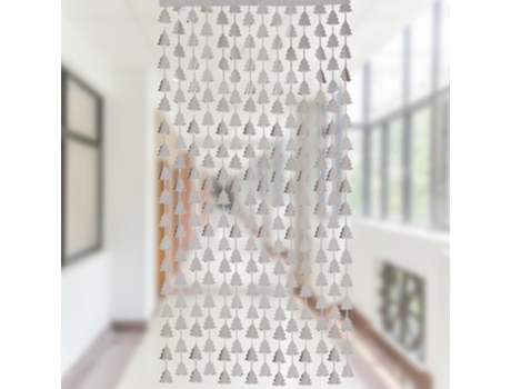 cortinas de borlas de papel de aluminio para árbol de Navidad, para cumpleaños, Navidad, decoración de fiestas, plata
