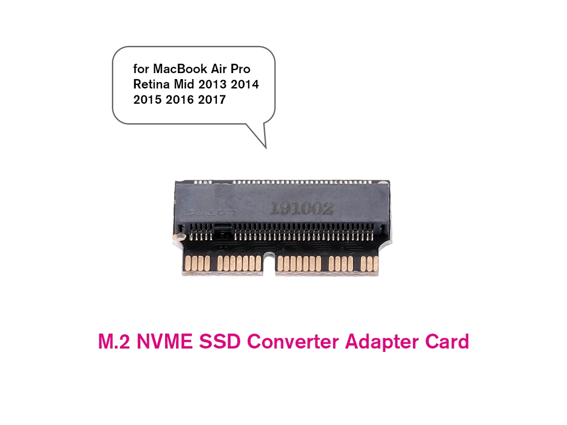 Tarjeta Adaptadora De Conversión M.2 Nvme Ssd Para Macbook Air Pro 2013-2017. Diseño De Golden Finger