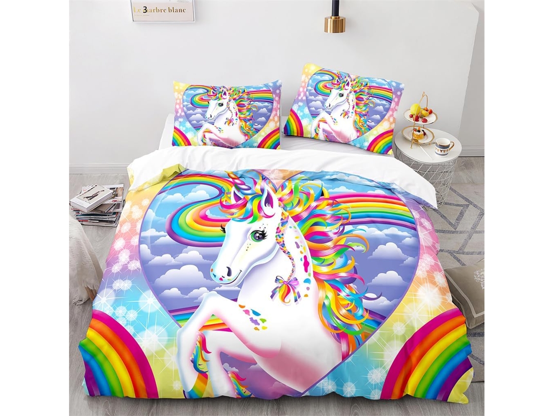 Juego Ropa Cama Niños Niñas Adolescentes Funda Nórdica Almohada Estampado Juego Color Diseño 240x260 Cm