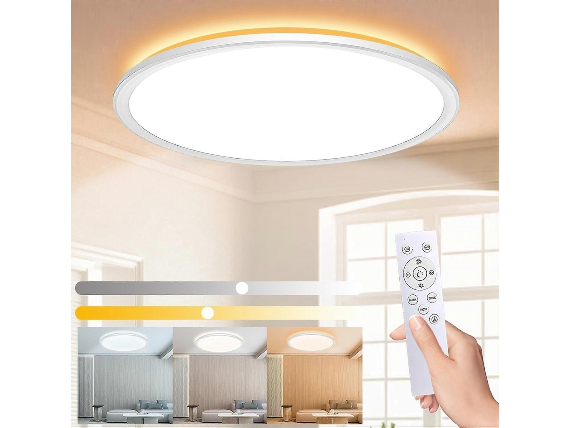 Omni-lámpara De Techo Led Regulable 30w 3000lm Con Control Remoto, Fixture De Techo Redondo Con 3 Temperaturas De Color Y Modo Nocturno