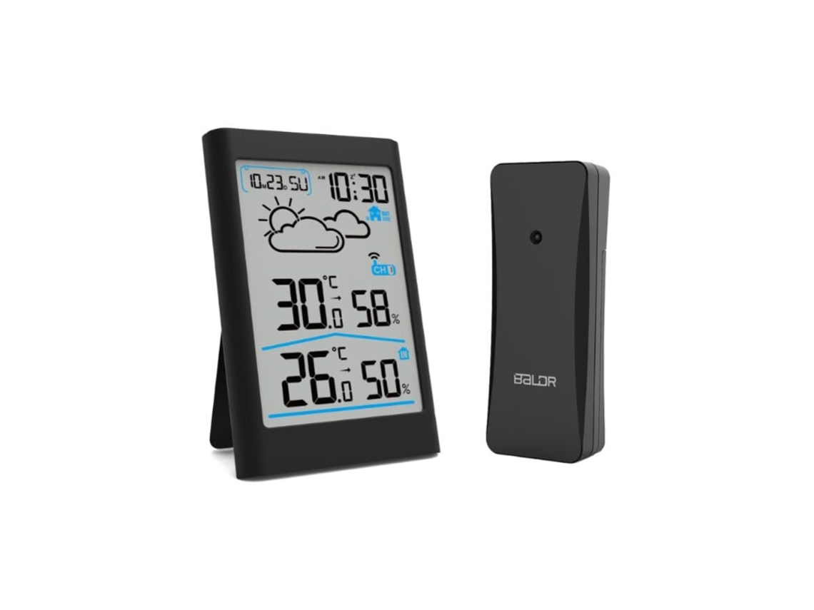 Termómetro de alta precisión para interiores y exteriores, monitor meteorológico inalámbrico a batería con tecnología de señal mejorada para transmisión a largo plazo.