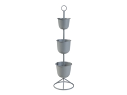 Soporte para plantas Alphen con 3 maceteros metal 110xØ28cm - Gris [EN.CASA]