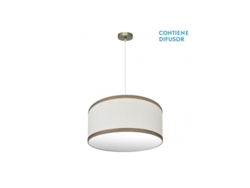 Lámpara colgante Soprano 2x27 cm, piel/beige, 50 x 50 cm, Fabrilamp