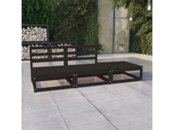 Conjunto de salón de jardín de 3 piezas de pino macizo negro Dkd Home Decor
