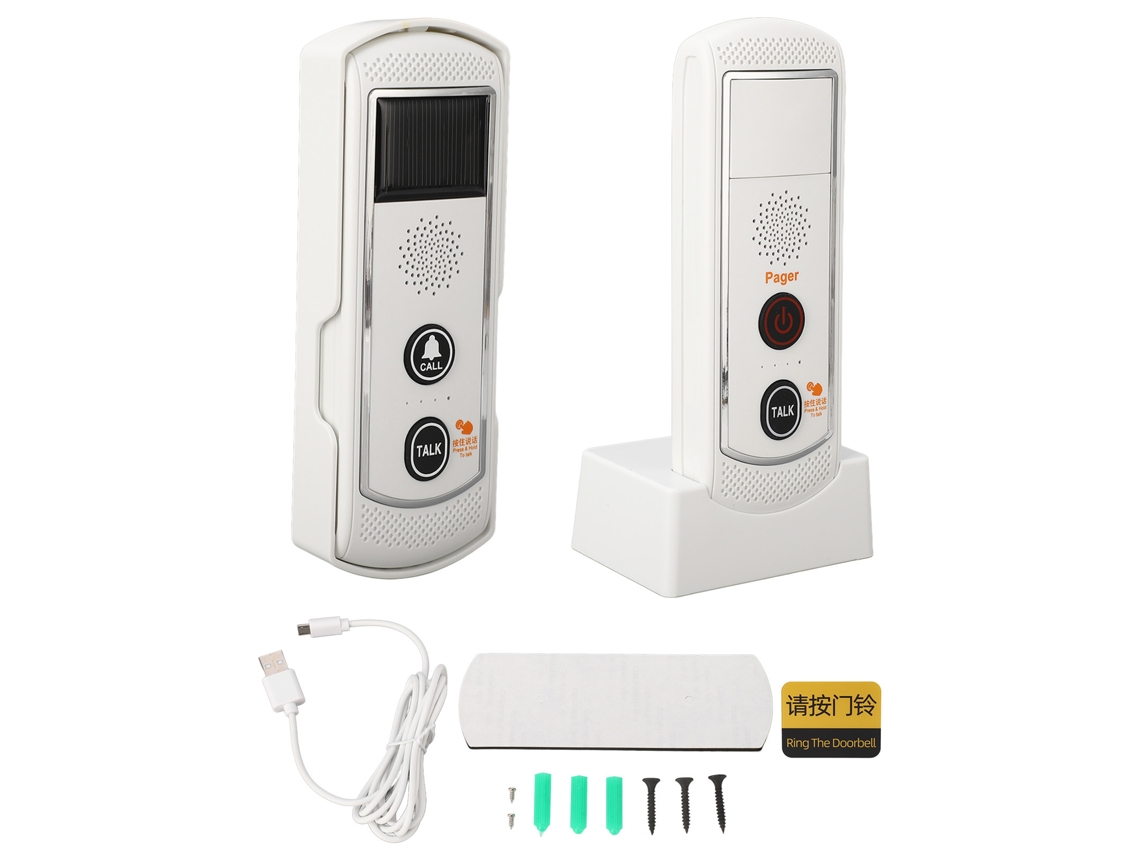 Intercomunicador Inalámbrico Solar Con Timbre, Alcance De 2000 M, Antiinterferencias, Ajuste De Volumen, Ip44, 30 Tonos.