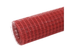 Cerca de alambre para gallineros de 10 x 0,5 m, de acero con revestimiento de PVC rojo Wsd28083 Lovely Home