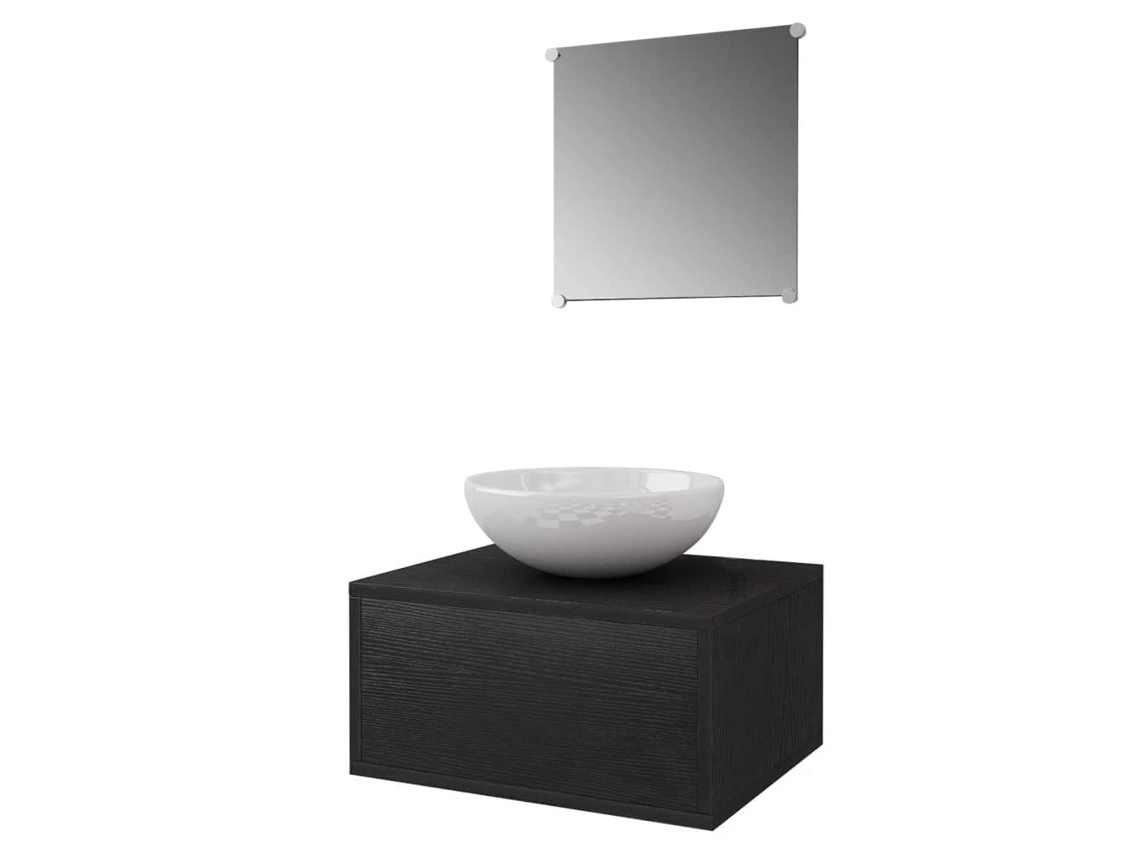 Mobiliario de baño con lavabo VIDAXL Negro Madera contrachapada (40x34x20 cm)