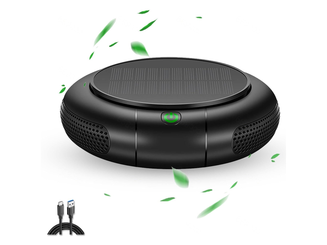 Purificador de aire a batería, con paneles solares, purificador de aire para dormitorio con carga USB de 1200 mh, purificador de aire solar BISBISOUS