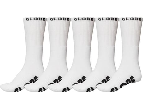 Conjunto de 5 Medias GLOBE Algodón Hombre (39-44.5 - Blanco)