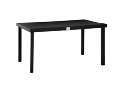 Mesa Retangular de Jardim para 6 Pessoas, de Jantar Externa de 140x90x74 Cm com Tampo Ripado e Estrutura Alumínio P/terraço e Varanda.