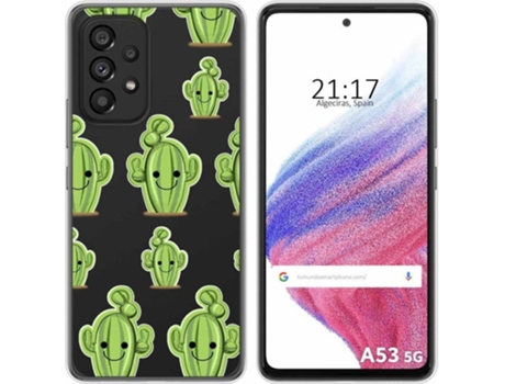 Carcasa para Samsung Galaxy A53 5G TUMUNDOSMARTPHONE Dibujos Transparente Cactus Multicolor
