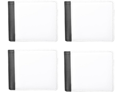 Juego De 4 Carteras Plegables De Gran Capacidad, En Blanco, De Pu Con Transferencia Térmica.