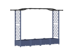 Cama elevada Vidaxl con enrejado y techo gris 207 x 40 x 126 cm