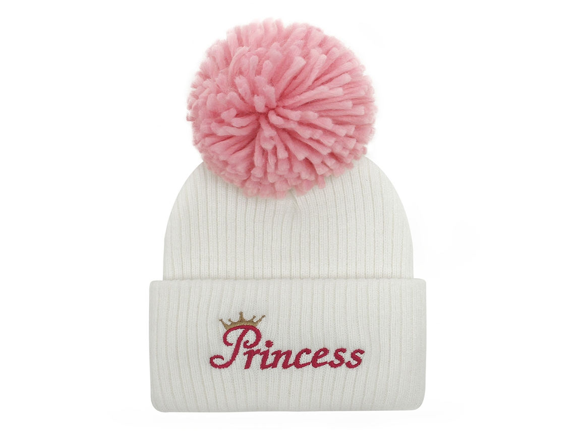 Jinwei-gorro De Lana Tejido Para Niños Niñas Invierno Caliente Con Pompón Y Letras Bordadas Gorro Beanie