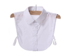 Cuello Falso Desmontable Para Mujer De Algodón Poliéster Color Blanco