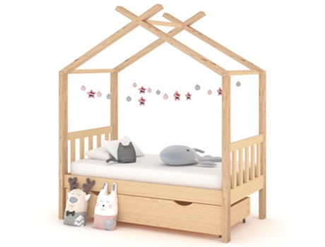 Estructura de cama infantil VIDAXL Marrón Madera (140x70x190 cm)
