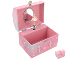 Caja De Joyería Musical De Bailarina Con Espejo, Organizador De Joyas Para Niñas