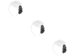 3pièces Bride Headdress Avec Plumes Blancohes Pour Garçon Fille Et Demoiselles Honneur Accessoire De