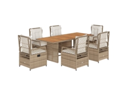 Maison Exclusive - Set Comedor De Jardín 7 Pzas Con Cojines Ratán Sintético Beige