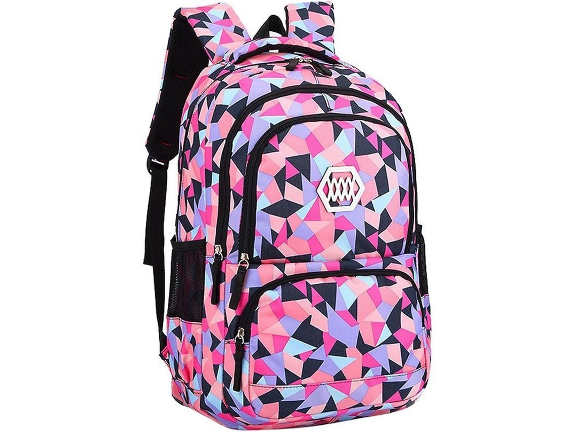 2026-mochila Escolar Geométrica Para Niños Y Niñas 35l Talla L Negro Con Compartimento Para Laptop
