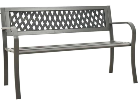 Banco de jardín VIDAXL Gris Acero (125x53x77 cm)