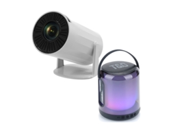 KLACK Mini Proyector Portátil 4K y Altavoz TG-376 con Android integrado, WiFi 6, Bluetooth 5, pantalla de 130 pulgadas, ¡Auténtico cine en casa!