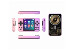 Consola De Juegos Retro De Cuerpo Metálico Completo, Portátil, Con 6000 Juegos Integrados, Carga De 15 W, Color Rosa.