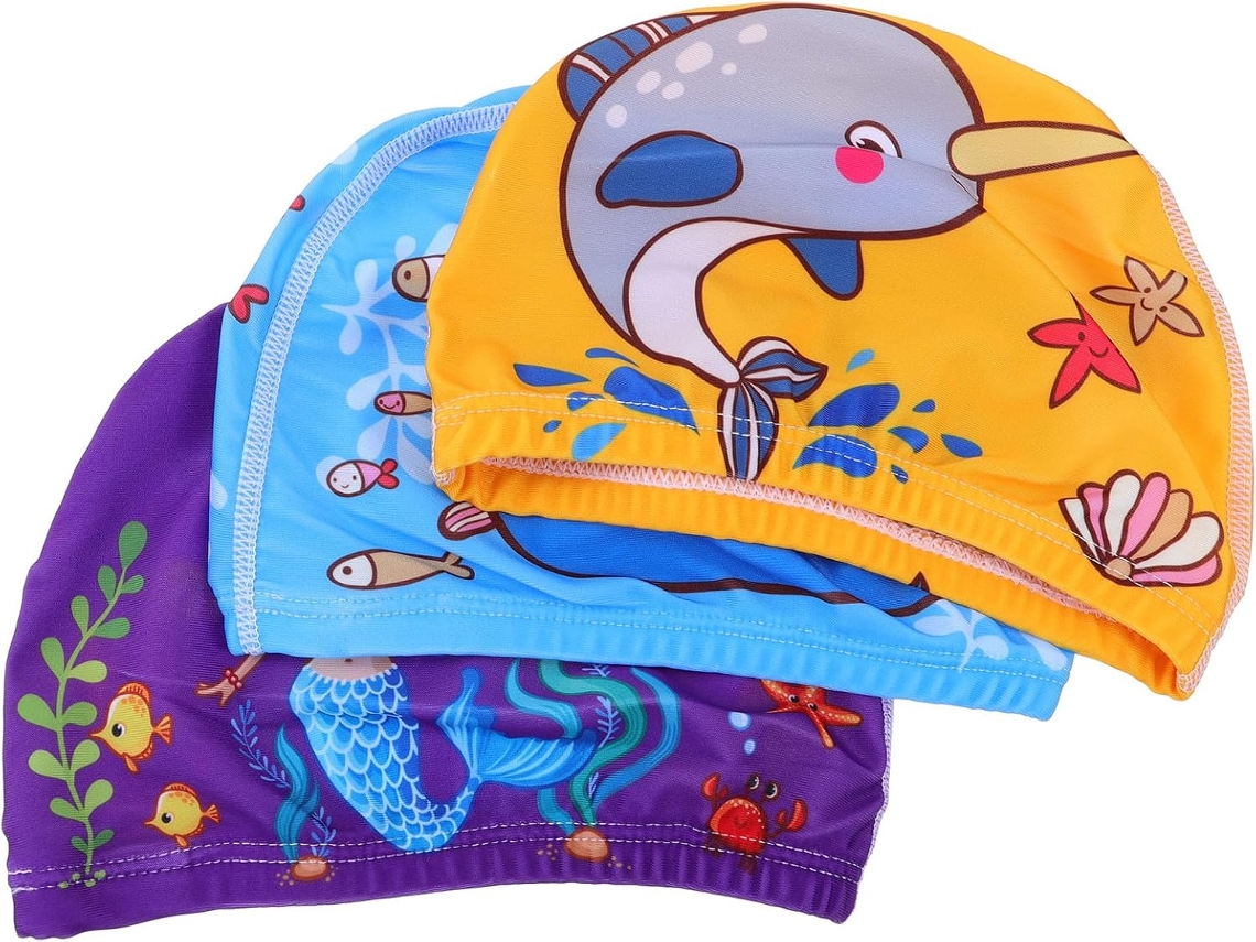 Juego de 3 gorros de natación estampados