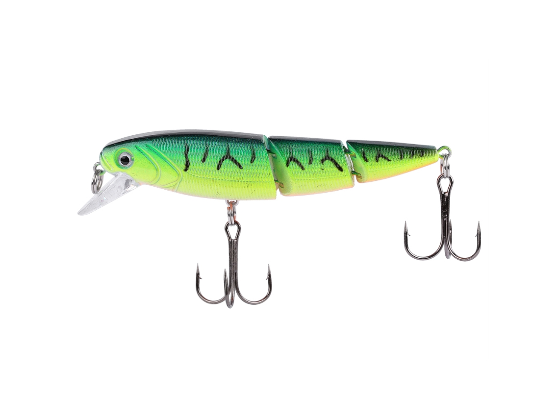 Isca Dura Lure De 10cm16g, Peixe De Três Seções Quebrado Minnow, Tatuagem Leopardo Verde Com Dorso Preto, Para Pesca.