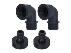 Conector De Codo Adaptable Con Conector De Boquilla Para Manguera De Jardín, Rosca Hembra Y Macho G1, Juego De 2 Unidades.
