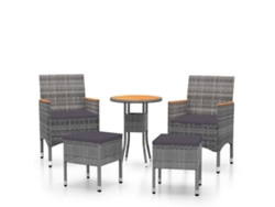 Maison Exclusive - Juego De Muebles De Jardín De 5 Piezas Ratán Sintético Gris