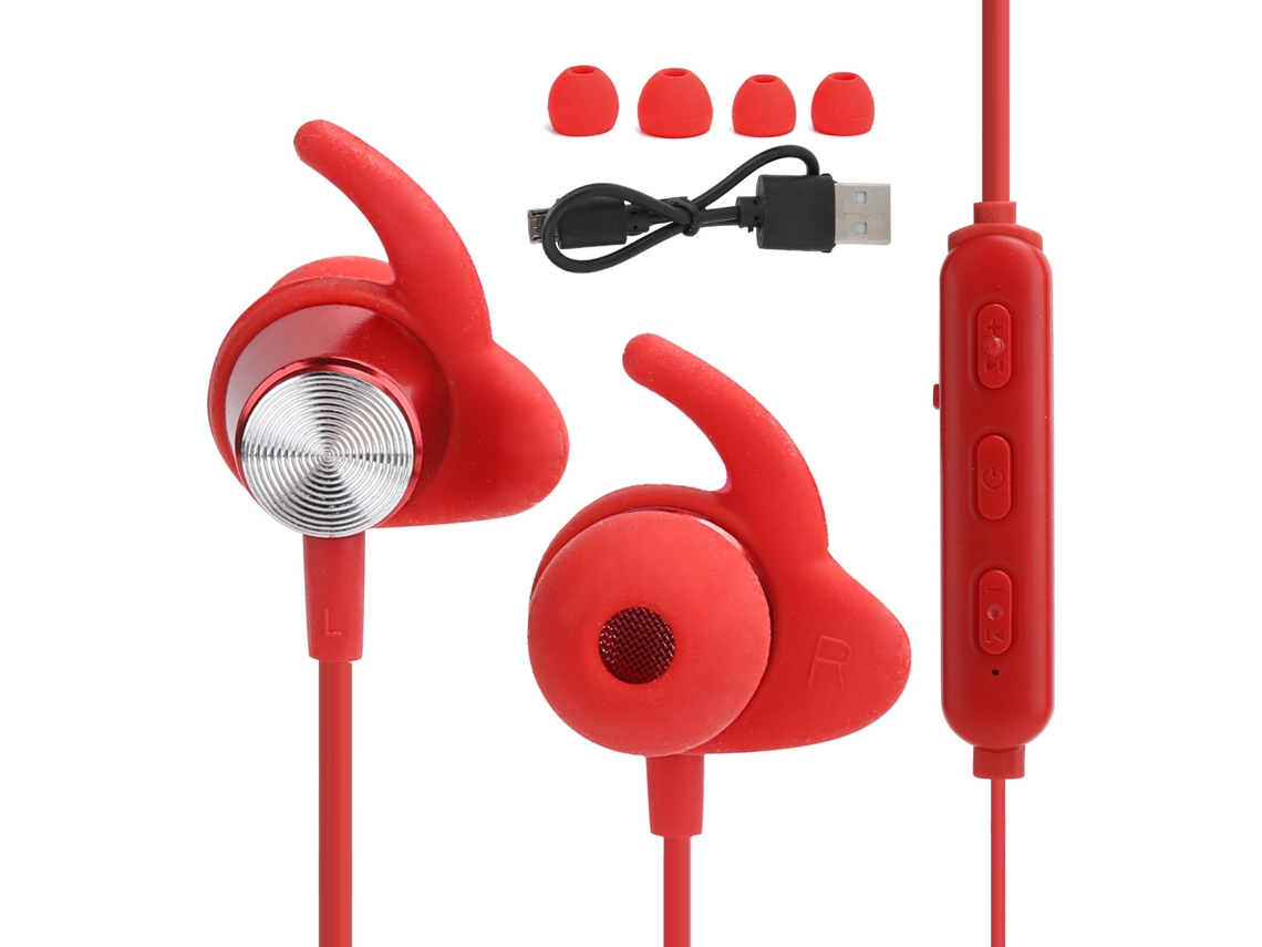 Fone De Ouvido Bluetooth Esportivo Neck-mounted Com Redução De Ruído Hifi E Isolamento De Ruído Ipx5 Vermelho