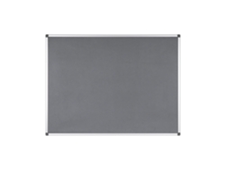 Bi-office Maya - Tablón De Anúncios De Fieltro Gris Con Marco De Aluminio, 120 X 90 Cm